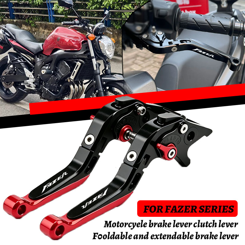 Cnc Aluminum Adjustable Brake Clutch Levers - FAZER FZ1、FZ6、FZ8、FZ1/FZ6/FZ8、Fazer XJ6、XJ 6用。CNC加工のブレーキレバー、クラッチレバー、調整可能な折りたたみ式ハンドルガードレバー。