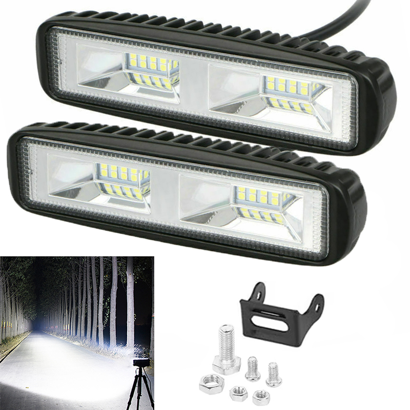 Universal Motorcycle Led Headlight Projector - 48 ワット LED 車の作業灯高輝度スポットライトオートバイオフロードトラックヘッドライトユニバーサル DRL ドライビングランプ