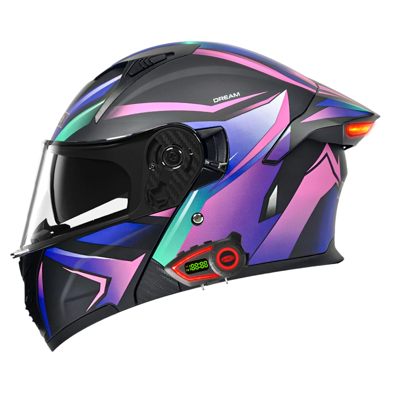DOT規格適合 モジュラーヘルメット ダブルバイザー Blu - Full Face Motorcycle Helmet With Bluetooth のレビューと価格