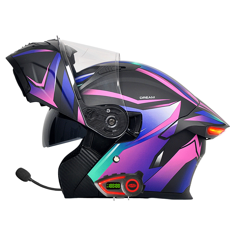 DOT規格適合 モジュラーヘルメット ダブルバイザー Blu - Full Face Motorcycle Helmet With Bluetooth のレビューと価格