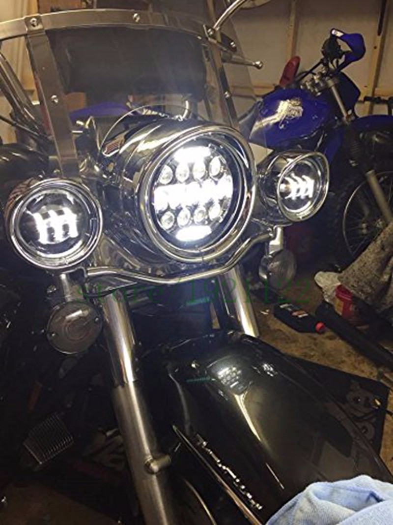7 インチ LED オートバイヘッドライトユニバーサル 7. - Universal Motorcycle Led Headlight Projector のレビューと価格