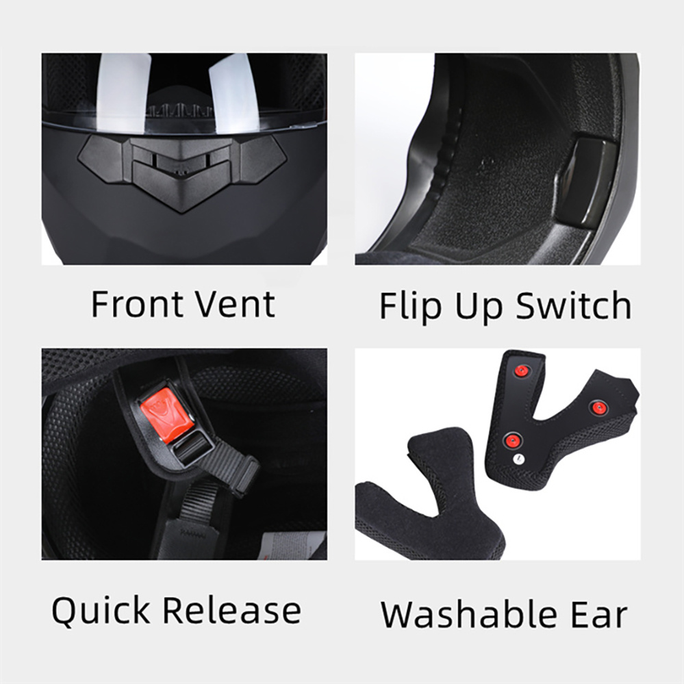 ダブルレンズ付きモジュラーモーターサイクルヘルメット,安全面 - Full Face Motorcycle Helmet With Bluetooth のレビューと価格