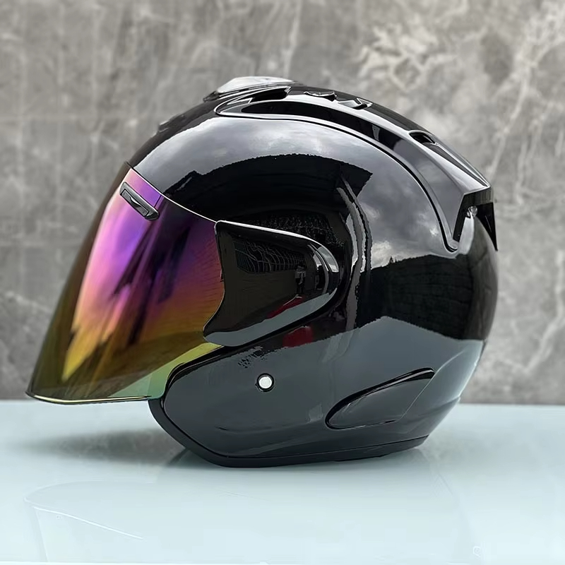 Ram5 ブライトブラック ハーフヘルメット 男女兼用 オー - Full Face Motorcycle Helmet With Bluetooth のレビューと価格