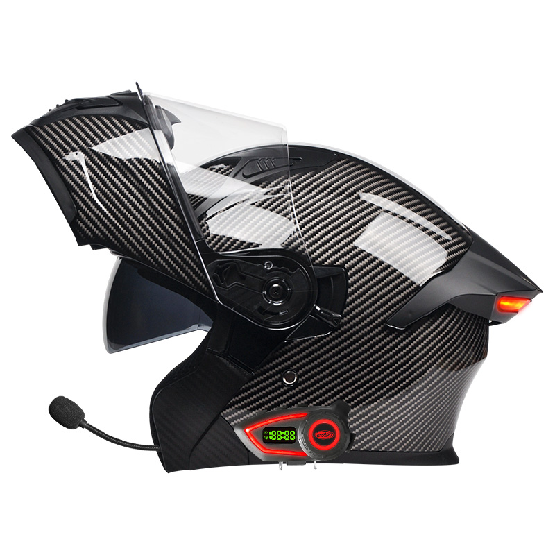 ABS素材のオートバイヘルメット、ダブルバイザー、モジュラー - Full Face Motorcycle Helmet With Bluetooth のレビューと価格