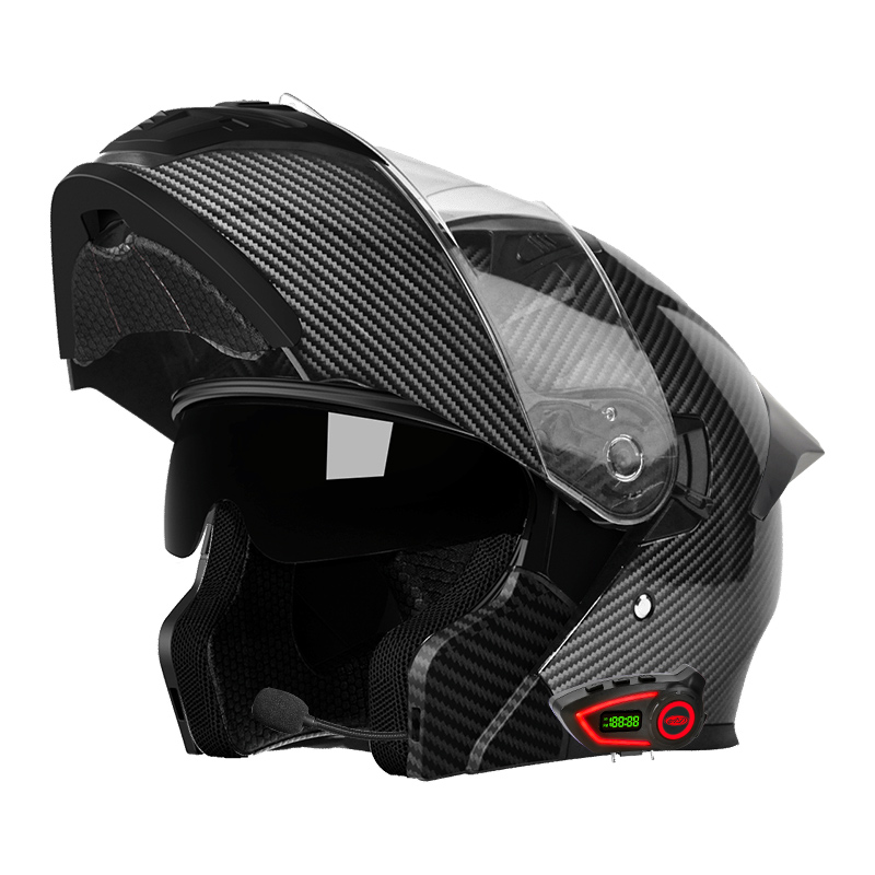 ABS素材のオートバイヘルメット、ダブルバイザー、モジュラー - Full Face Motorcycle Helmet With Bluetooth のレビューと価格